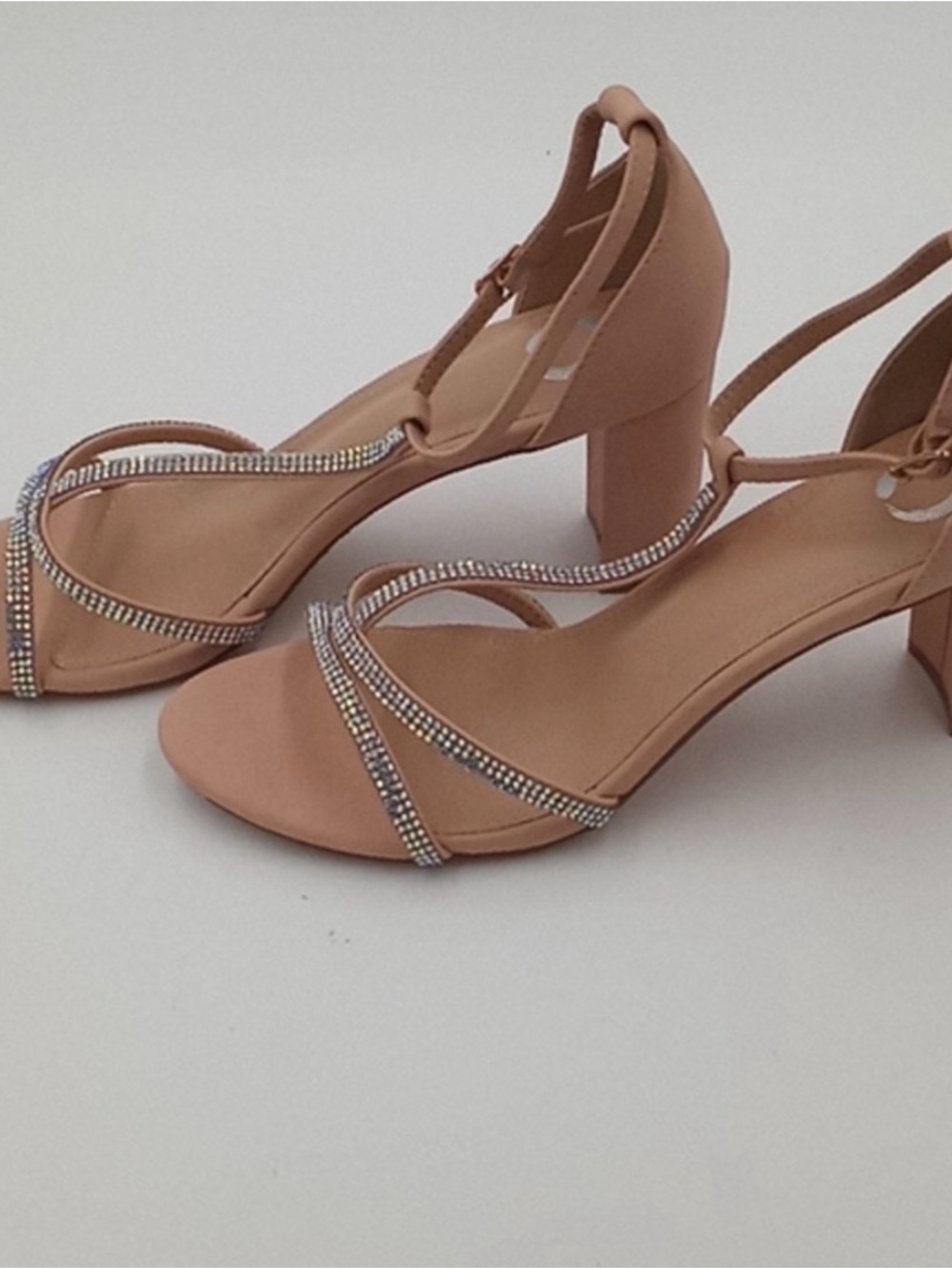 Journee Collection Denali T-Strap Rhinestone Pumps Nude 10M - Picture 6 of 9
